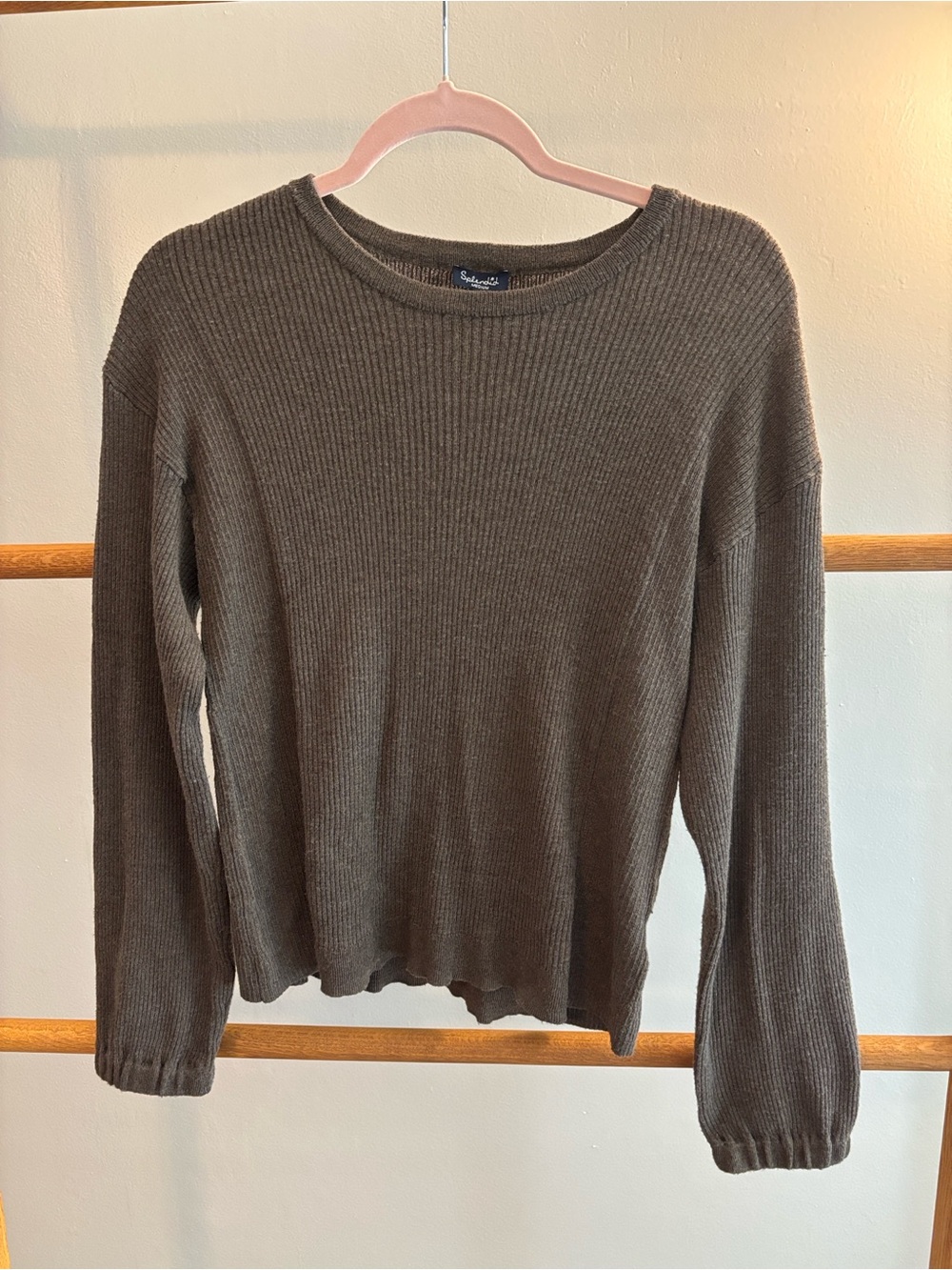 Splendid brand Brown Ribbed Long-Sleeve Sweater